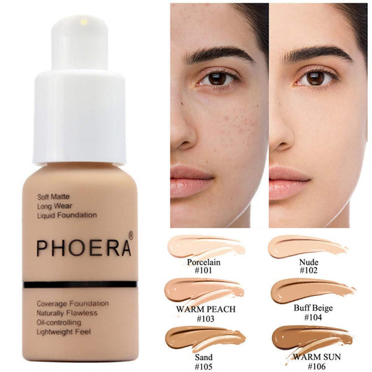 Matte Liquid Foundation & Concealer Cream | Oil-Control Natural Finish