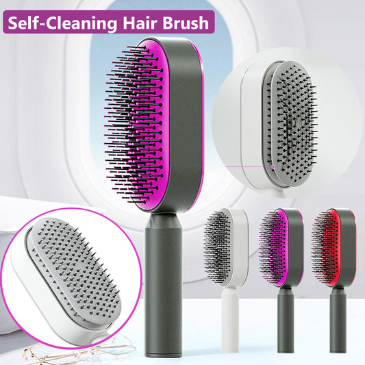 Self Cleaning Hair Brush | One-Key Cleaning & Scalp Massage Comb